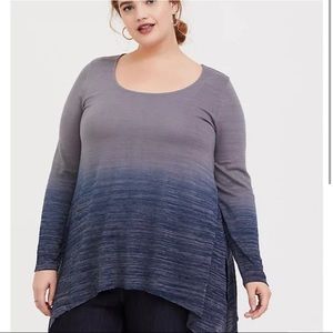 Torrid sharkbite ombre knit top